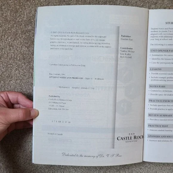 Student Notes and Problems Math 31 - Castle Rock - Paperback - Picture 3 of 6